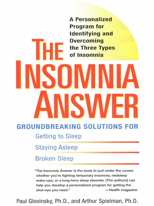 Title details for The Insomnia Answer by Paul Glovinsky - Wait list